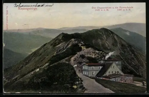 AK Rennerbaude im Riesengebirge mit dem Ziegenrücken