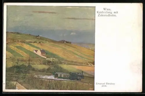 Künstler-AK Wien, Zahnradbahn, Kahlenberg