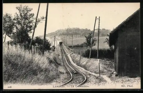 AK Langres, La Crèmaillère, Bergbahn