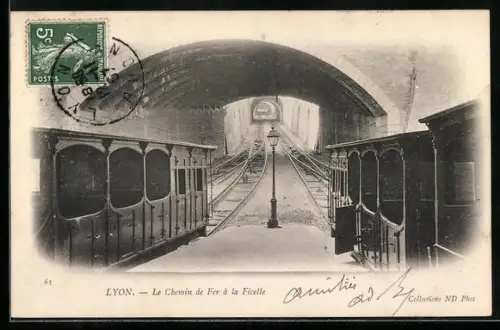 AK Lyon, Le Chemin de Fer à la Ficelle, Bergbahn