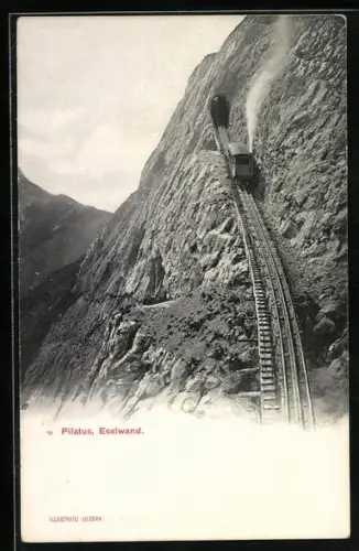 AK Pilatusbahn, Bergbahn an der Eselwand