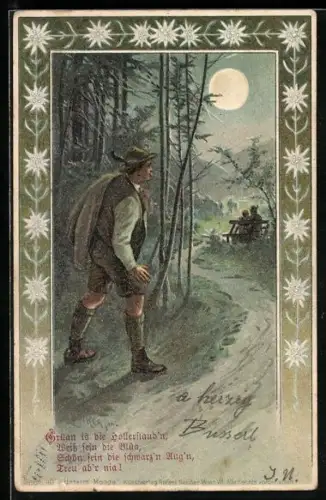 Künstler-AK E. Döcker: Mann beobachtet Paar