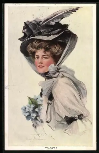 Künstler-AK Philip Boileau: Elegante Dame In Erwartung