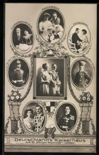 AK Mitglieder des deutschen Kaiserhauses zum 25-jährigen Regierungsjubiläum