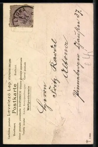 Lithographie Kinder beim Rodeln, Schlitten