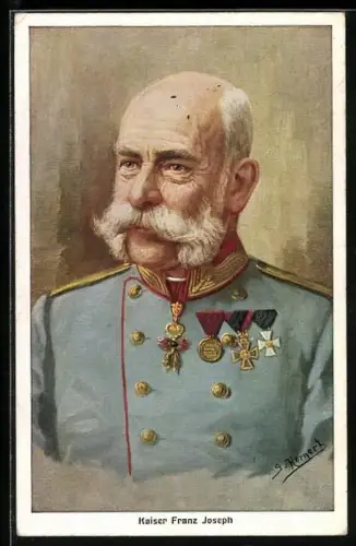Künstler-AK Kaiser Franz Josef I. von Österreich im Porträt