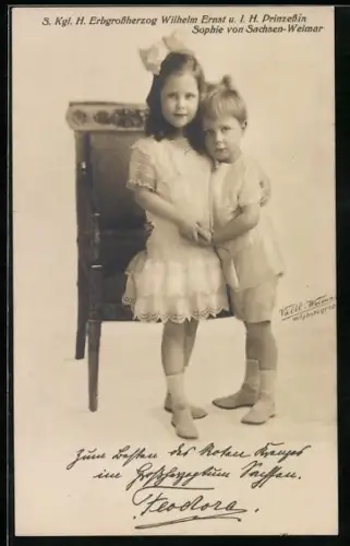 AK Erbgrossherzog Wilhelm Ernst von Sachsen-Weimar-Eisenach und Prinzessin Sophie