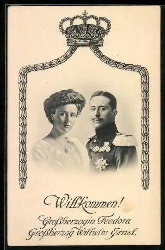 AK Grossherzogin Feodora und Grossherzog Wilhelm Ernst von Sachsen-Weimar-Eisenach