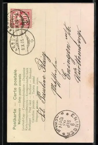 AK Appenzeller Kinder beim Tanzen, Knabe spielt Mundharmonika