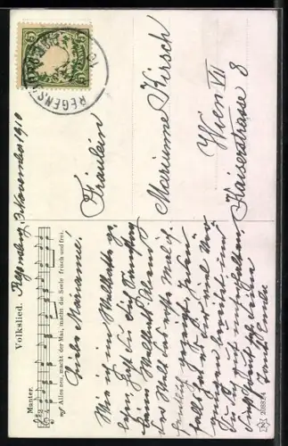 Künstler-AK Paul Hey: Kinder tanzen mit Hund auf der Wiese