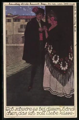 AK Mozart, Don Juan-Serie, Donna Elvira mit Leporello