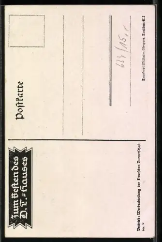 Künstler-AK zwei Turner an einer Eiche