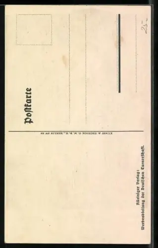 AK Turnt, spielt, wandert in der Deutschen Turnerschaft, Athleten mit Fahne