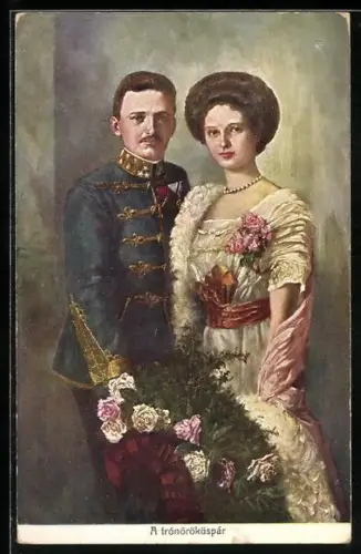 AK Kaiserin Zita von Österreich mit ihrem Ehemann