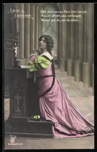 AK Faust, Gretchen mich gefalteten Händen am Betpult