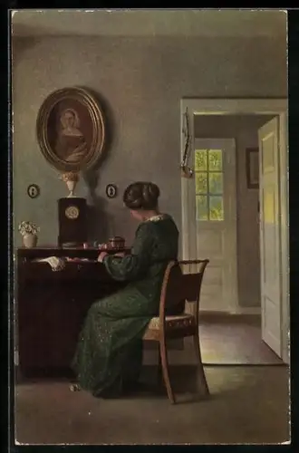 Künstler-AK sign. Alfred Broge: Stille Arbeit