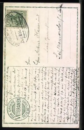 Künstler-AK Friedrich August von Sachsen zu Pferde, Blume