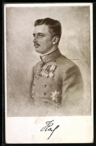 AK Kaiser Karl I. von Österreich, Rotes Kreuz