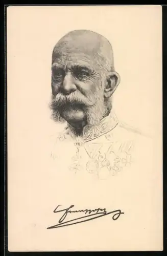 AK Porträt von Kaiser Franz Josef I. von Österreich in Uniform