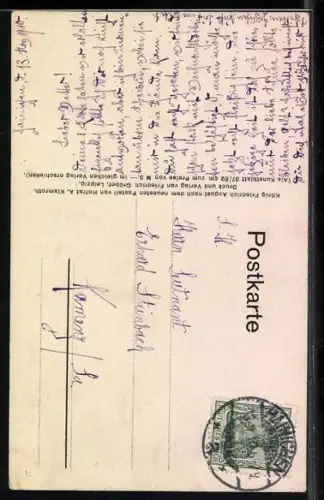 AK König Friedrich August von Sachsen nach einem Pastell von Hofrat A. Klamroth