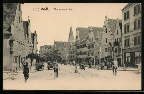 AK Ingolstadt, Theresienstrasse mit Geschäften