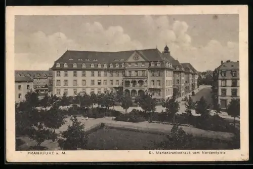 AK Frankfurt-Nordend, St. Marienkrankenhaus vom Nordendplatz