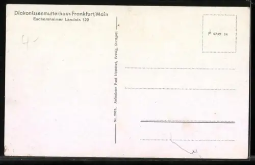 AK Frankfurt-Nordend, Diakonissenmutterhaus, Eschersheimer Lanstrasse 122