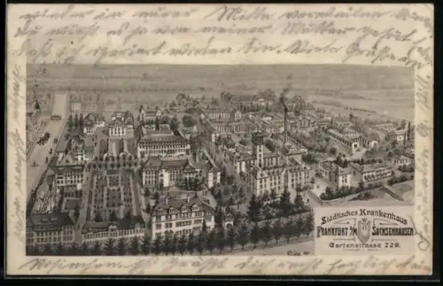 AK Frankfurt-Sachsenhausen, Blick auf das Städtische Krankenhaus