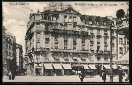 AK Frankfurt am Main, Westminster Hotel, Goetheplatz