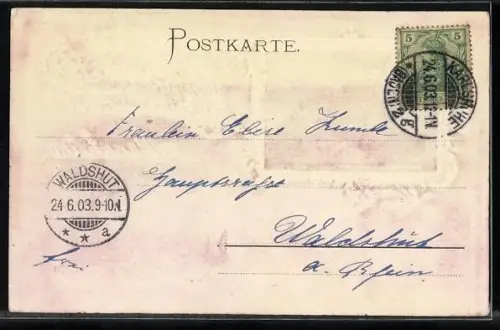 Lithographie Mannheim, Rheinbrücke, Passepartout