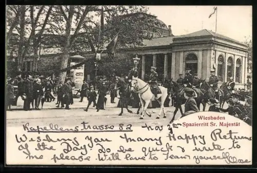 AK Wiesbaden, Spazierritt Sr. Majestät
