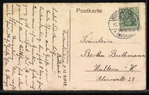 AK Neubrandenburg, Rathaus mit dem Palais, Eselgespann