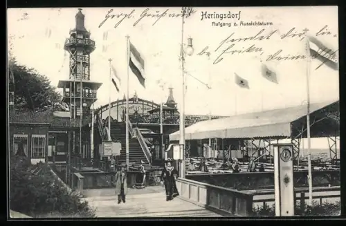 AK Heringsdorf / Ostsee, Aufgang zum Aussichtsturm