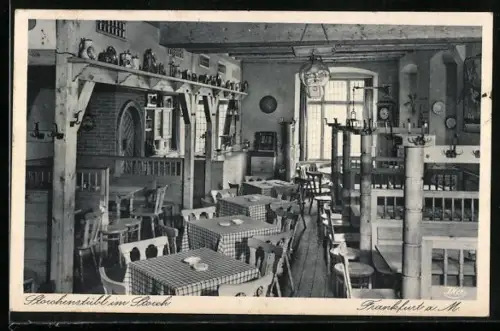 AK Frankfurt a. M., Gasthaus zum Storch, Storchenstübl, Innenansicht