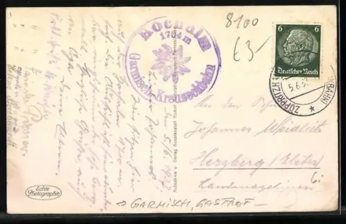 AK Garmisch, Gasthof Hochalm mit  und Kühen