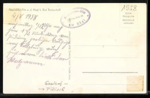 AK Bad Reichenhall, Weg zur Neubichler-Alm a. d. Högl