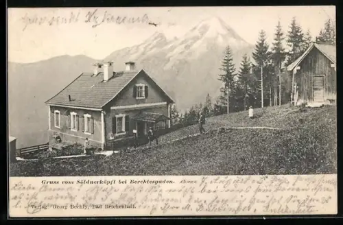 AK Berchtesgaden, Partie am Gasthof Söldnerköpfl