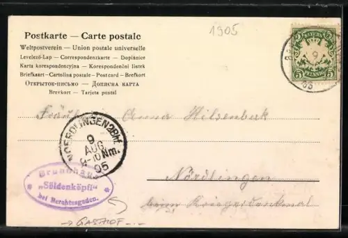 AK Berchtesgaden, Partie am Gasthof Söldnerköpfl