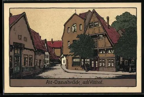 Steindruck-AK Alt-Osnabrück, Am Vitihof