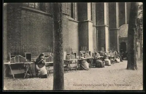 AK Kevelaer, Kerzen-Verkäuferinnen auf dem Kapellenplatz, Stadttyp