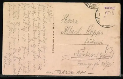 AK Duisburg, Strasse am Kuhtor mit Palast-Hotel