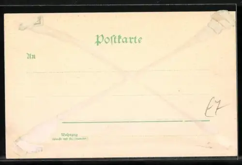 Lithographie Hameln, Teilansicht, Klüt-Turm, Rattenfänger