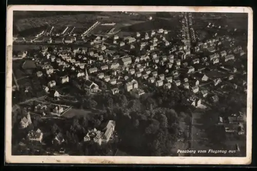 AK Penzberg, Teilansicht, Fliegeraufnahme