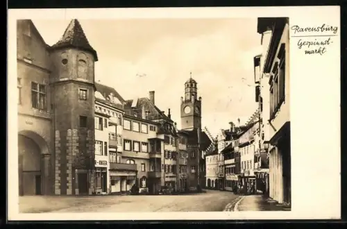 AK Ravensburg / Württ., Strassenpartie am Gespinnstmarkt