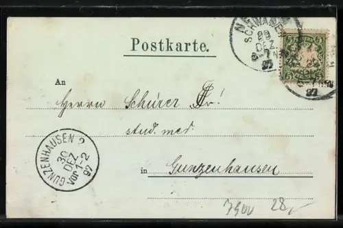 Mondschein-AK Ulm / Donau, Klein-Venedig bei Vollmond