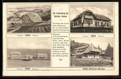 AK Belchen, Entwicklung des Belchenhauses 1866-1909
