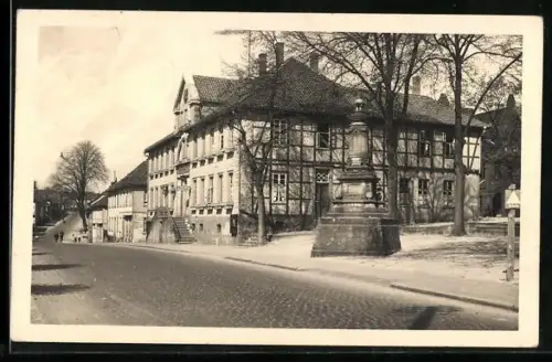 AK Elze /Hann., Kriegerdenkmal, Rathaus