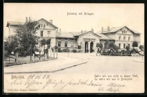 AK Bitterfeld, Bahnhof mit Anlagen