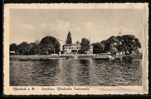 AK Offenbach a. M., Bootshaus, Offenbacher Ruderverein