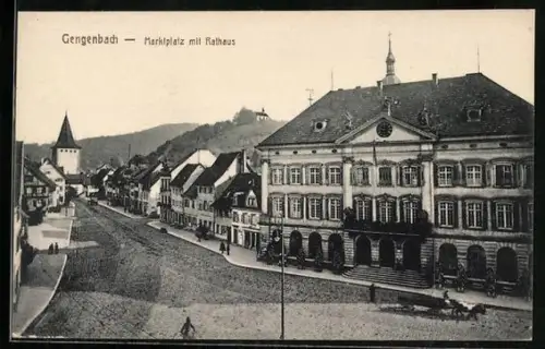 AK Gengenbach, Marktplatz mit Rathaus